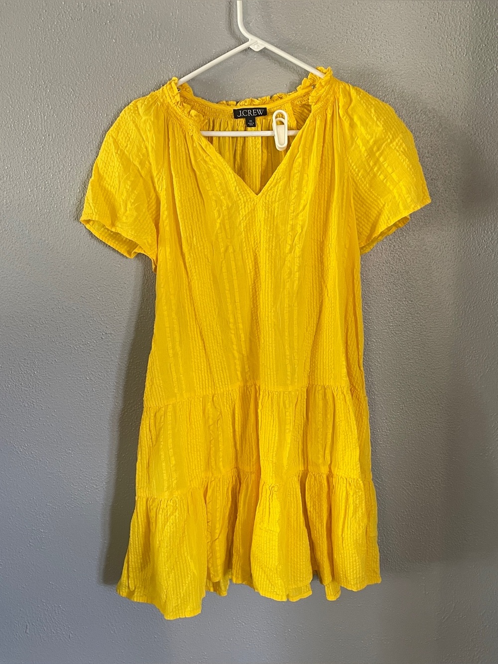 J.Crew Yellow Ruffle Lacy Summer Dress Womens Size XS